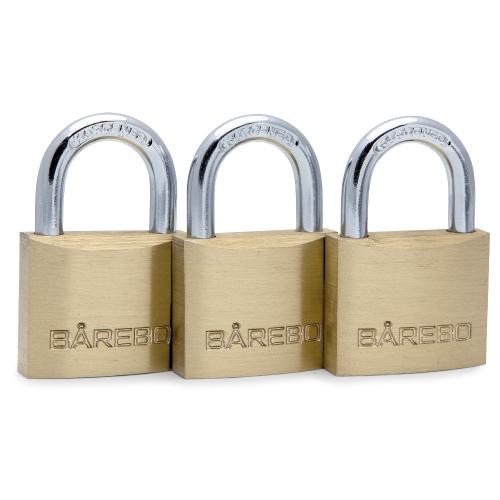 Hänglås 3st Lika låsning Bårebo 720148