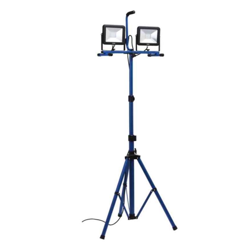 Arbejdspladsbelysning LED 2x30W, Med Teleskopstativ, Frosted Glas, Gelia