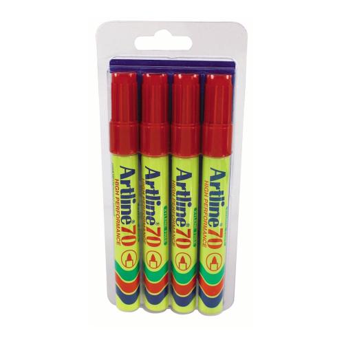 Markeringspen 70 Rød 4stkx12pak Artline