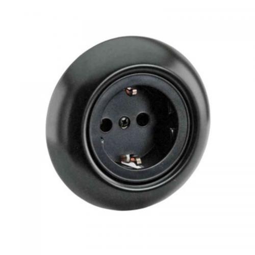 Vägguttag, infällt, jordat, 1-vägs med petskydd, Renova, Schneider