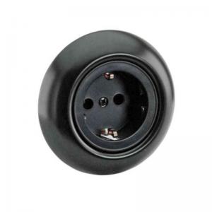 Vägguttag, infällt, jordat, 1-vägs med petskydd, Renova, Schneider