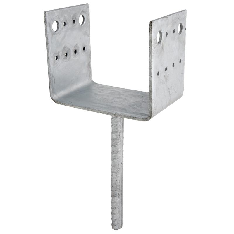 Stolpeholder CSU, CE, 140x90x4mm, Varmgalvaniseret, 5stk, Fast 833030
