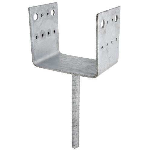 Stolphållare CSU, CE, 140x90x4mm, Varmförzinkad, 5st, Fast 833030