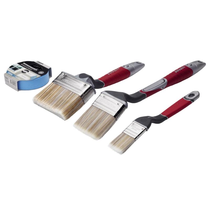 Fasadpenselset, Elite, 35,70,100mm, inkl. tejp Anza