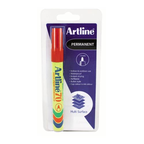 Märkpenna 70 Röd 12st Artline