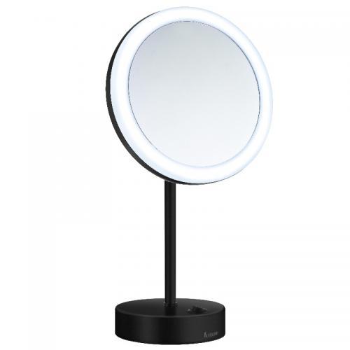 Makeup Mirror On Stand With LED Light Outline Matt Black Smedbo FK484EBP