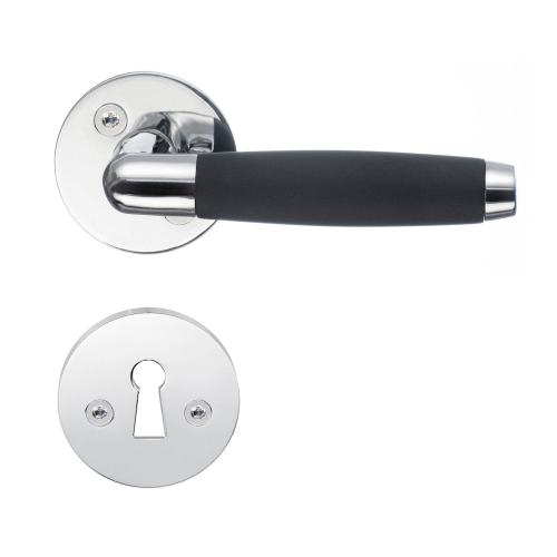 Indvendigt Dørhåndtag 108mm Poleret Krom/Sort Beslagsboden B874KN