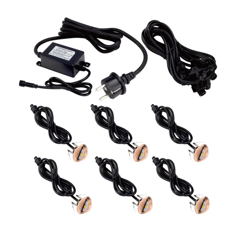 Havebelysning Trappelygte Bronze LED 6pak Gelia