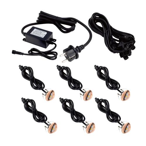 Havebelysning Trappelygte Bronze LED 6pak Gelia