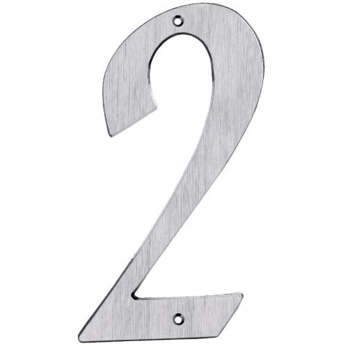 Bårebo Siffra nr 2 205mm Borstad Krom - 861142