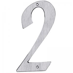 Bårebo Siffra nr 2 205mm Borstad Krom - 861142