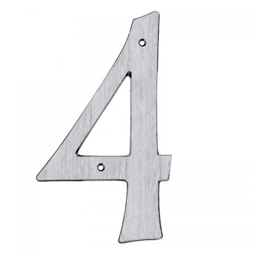 Bårebo Siffra nr 4 205mm Borstad Krom - 861144