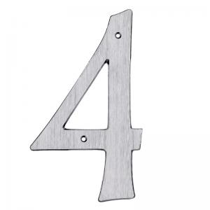 Bårebo Siffra nr 4 205mm Borstad Krom - 861144