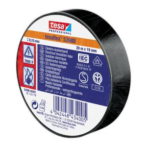 Insulation Tape, 19mmx20m, Black, 10pcs, Tesa