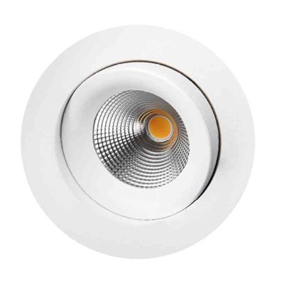 Downlight LED, warmdim, 9 W, IP44, roterbar 360°
