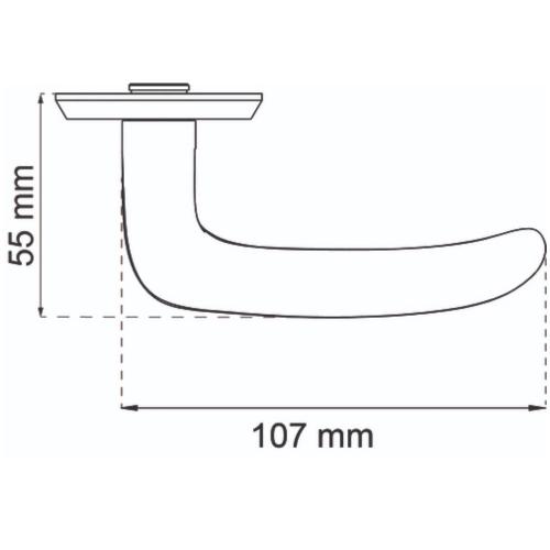 Udvendigt Dørgreb A6696 Børstet Krom, Habo 18359