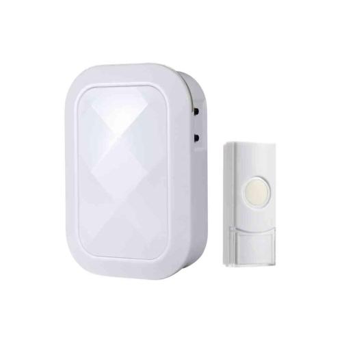 Dørsignalsæt Trådløst Batteri 80m IP44 Hvid Gelia