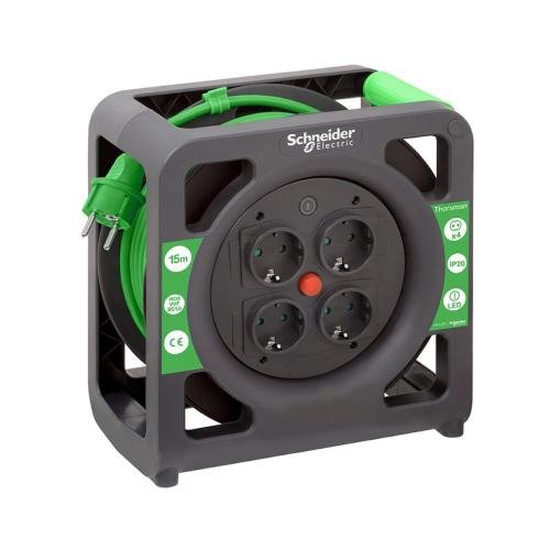 Kabeltromle Jordet Kompakt 15m 3G1mm² 16A 230V IP20 Schneider Electric