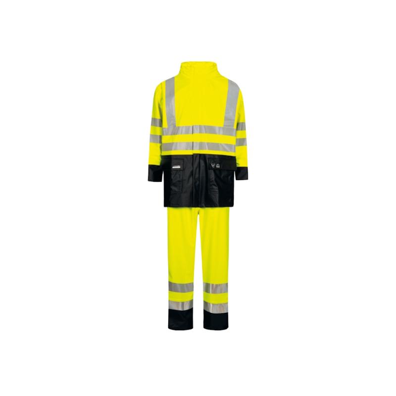 Regnställ, Storlek L, Gul Och Marin, Lyngsøe Rainwear