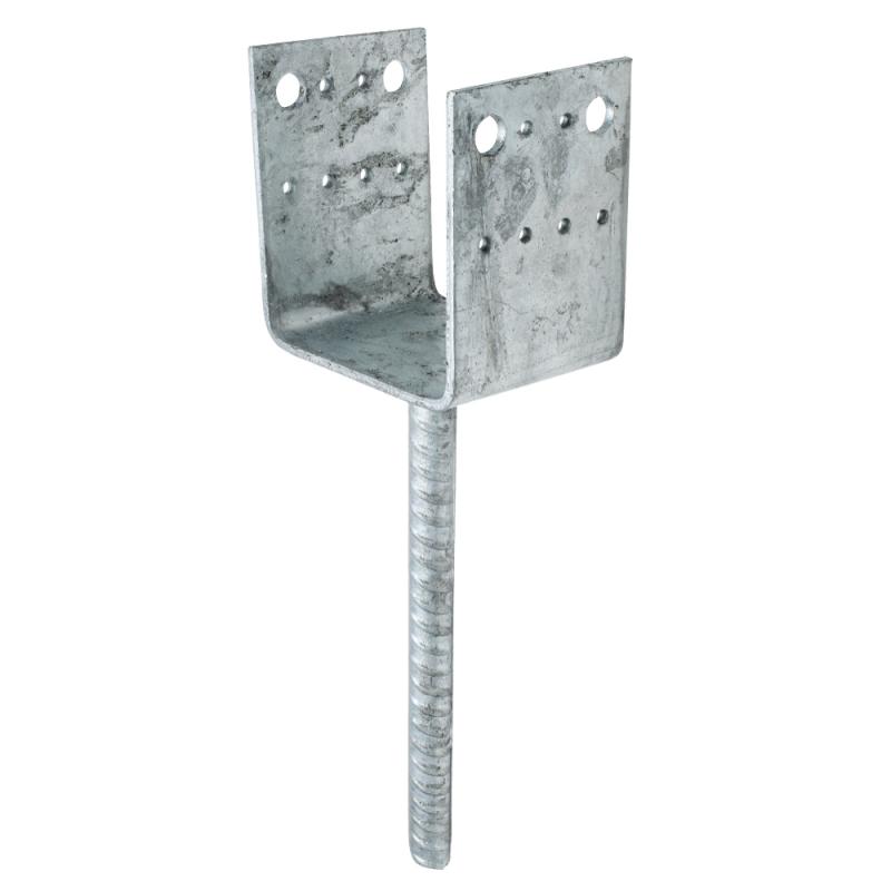 Stolpeholder CSU, CE, 115x90x5mm, Varmgalvaniseret, 5stk, Fast 833455