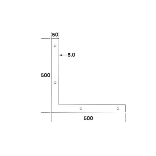 Balkonvinkel PCO, CC, 500x500x5x50mm, Fast 833445