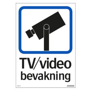Sticker TV/Video Surveillance 210x148mm Systemtext
