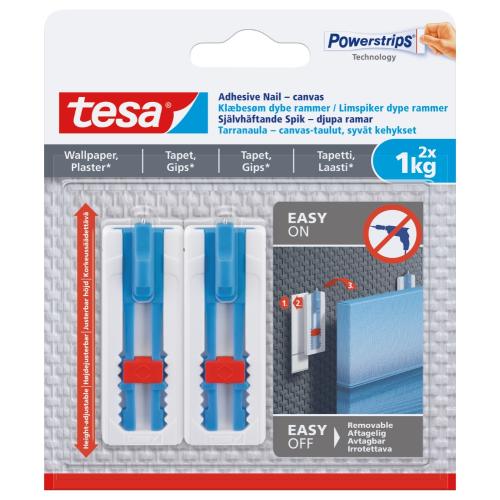 Tesa Smart Mounting Powerstrips Självhäftande krok Canvas Justerbar 8ST