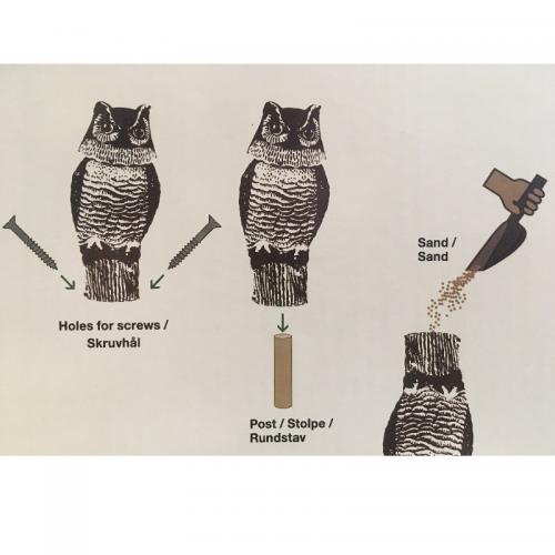 Fågelskrämma Uggla med rörligt huvud