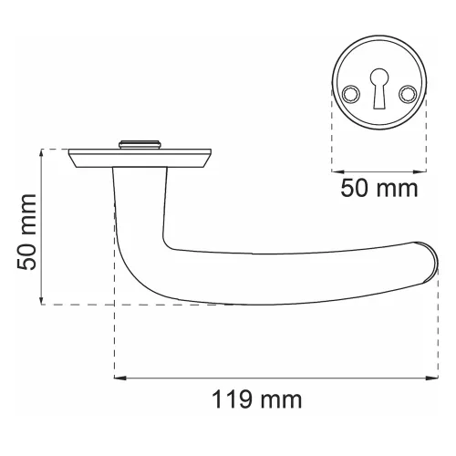 Dørgreb Porto Børstet Aluminium, Habo 19252