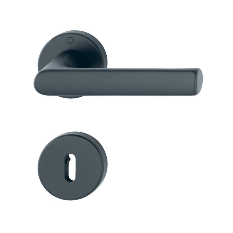 Trycke Hamburg Inderdør, 53mm, Mat Sort, Hoppe