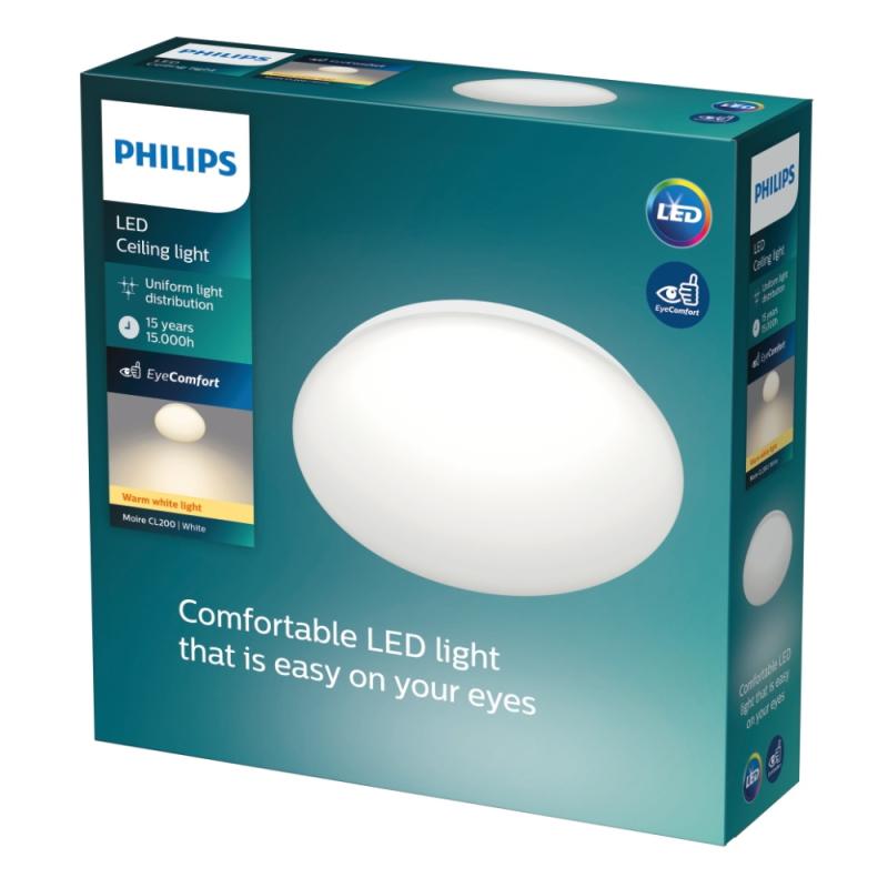 Plafond Moire, LED, 6W, IP20, Hvid, Philips