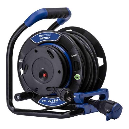 Kabeloptrækker H05RR-F Reverse Antitwist Garden 20m 3G1,5mm² IP44 Sort Gelia