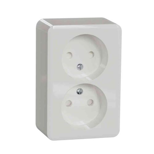 Vægstikkontakt 2-Vejs Exxact 16A 250V Hvid IP20 Schneider Electric