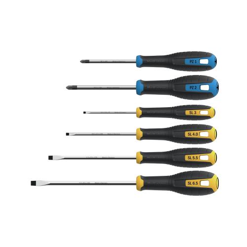 Skruetrækkersæt HSS Pozidriv & Slotted, 6 Delt, Hultafors 444415