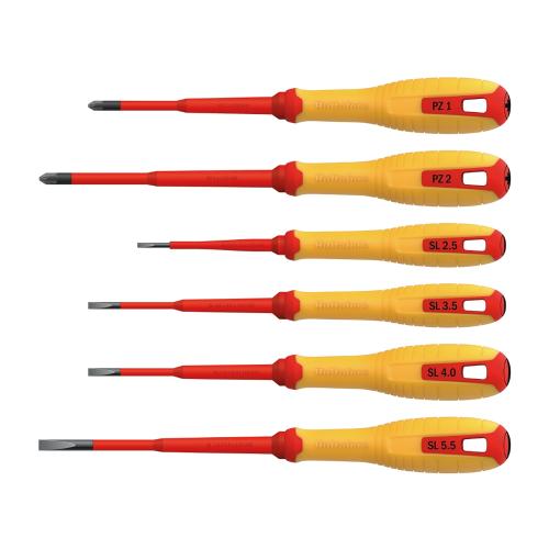 Skruetrækkersæt HSS Slotted & Pozidriv VDE, 6 Delt, Hultafors 444465