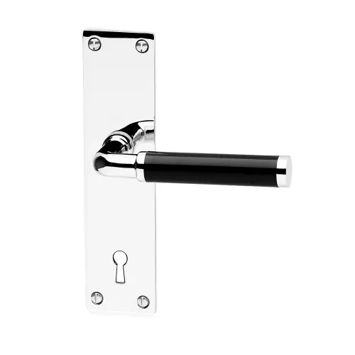 Indvendigt Dørgreb 383 Langskilt Krom/Sort, Habo 19151