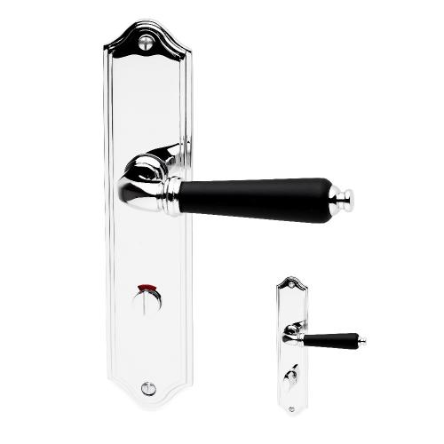Dørhåndtag Inkl. Langskilt Toilet Madrid Krom/Sort, Habo 19154