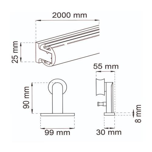 Skjutdörrsbeslag Compact, Habo