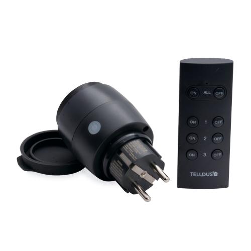 Udendørs Stik Med Timer Inklusiv Fjernbetjening IP44 Telldus