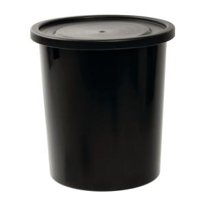 Barrel With Lid, 35L, Black, Nordiska Plast