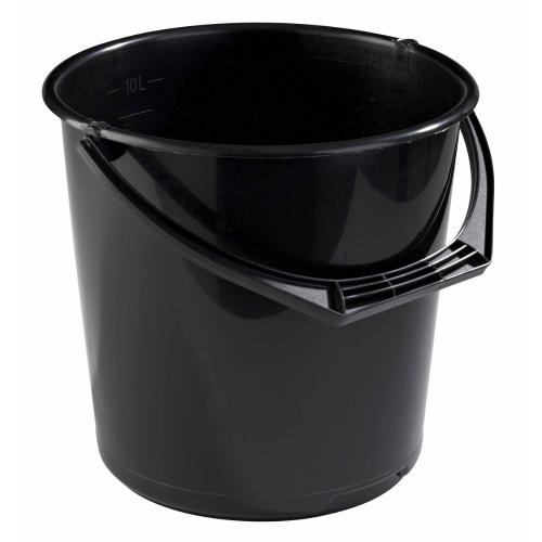 Spand, 10L, Gradueret, Sort, 10stk, Nordiska Plast