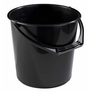 Bucket, 10L, Graduated, Black, 10pcs, Nordiska Plast