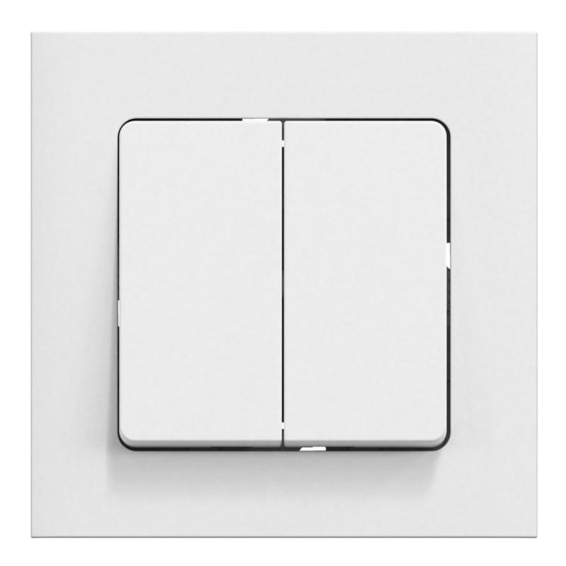 Afbryder Dobbeltrappe Connect 2 Home 16A 250V IP20 Hvid Gelia