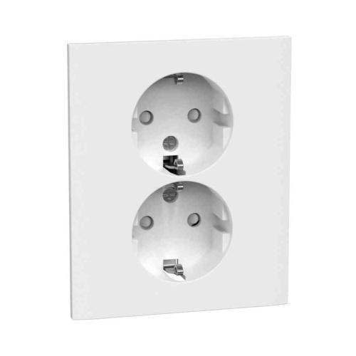 Vægstik Connect 2 Home 2-Vejs Forsænket Jordet 16A 250V Hvid IP20 Gelia