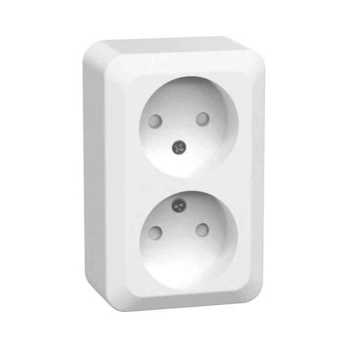 Vægstik Connect 2 Home 2-Vejs Overflademonteret Ujordet 16A 250V Hvid IP20 Gelia