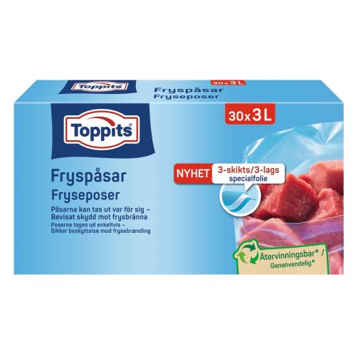 Fryseposer, 3L, 9stk, Toppits