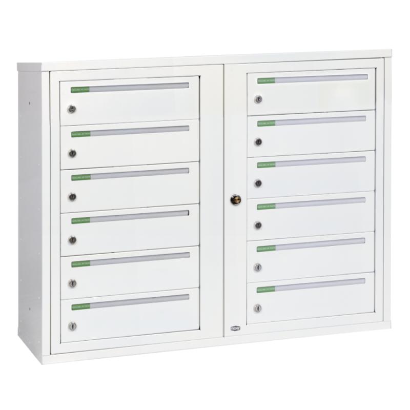 Ejendomsboks Classic Vandret 2x6 Rum, Renz (Renvit)