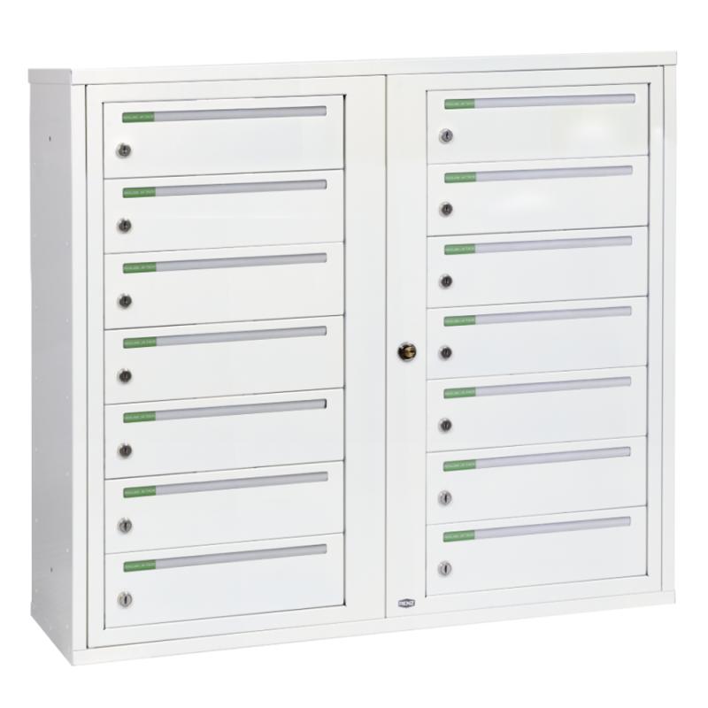Ejendomsboks Classic Vandret 2x7 Rum, Renz (Renvit)
