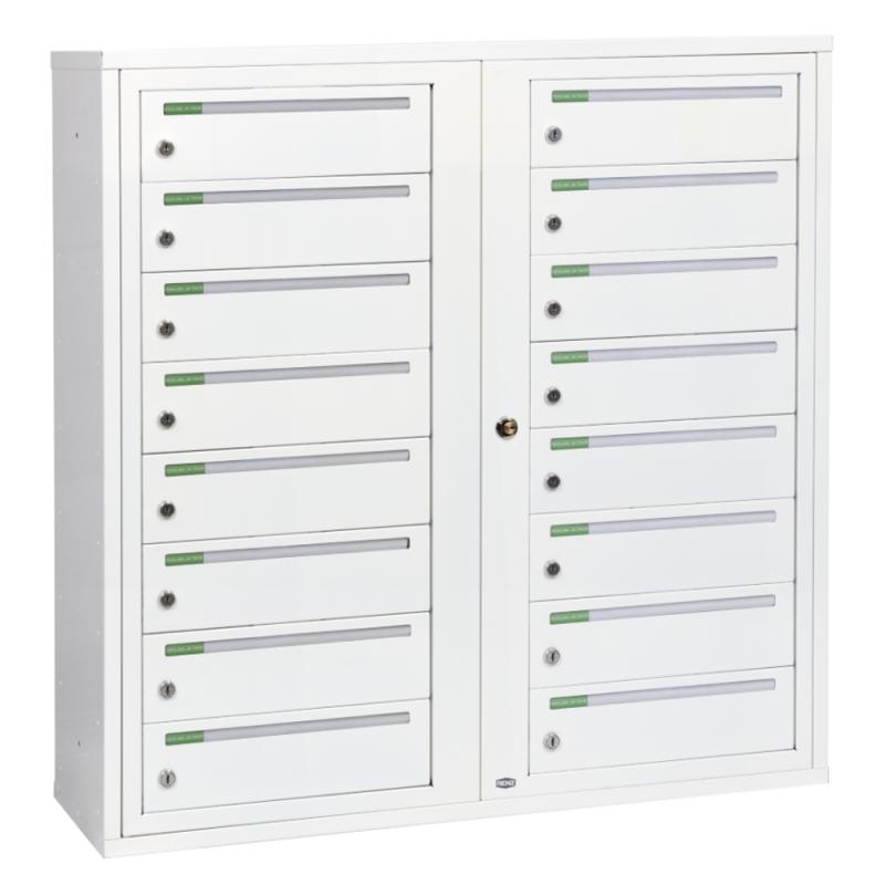 Ejendomsboks Classic Vandret 2x8 Rum, Renz (Renvit)