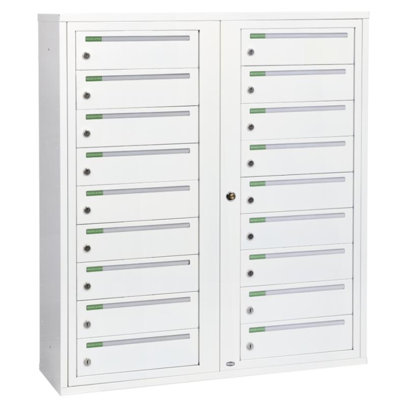 Ejendomsboks Classic Vandret 2x9 Rum, Renz (Renvit)